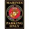 U.S.M.C. United States Marine Corps Logo Parking Only Sign 12" x 18"